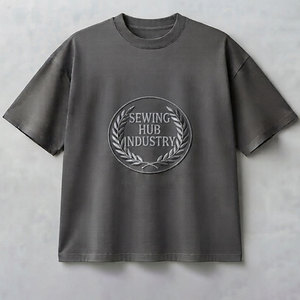 Camiseta Oversize Gris Carbón para Hombre con Logotipo Bordado, Corte Holgado, Precio al por Mayor - Product Image 6
