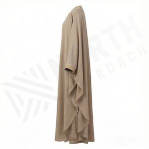 Nouvelle arrivée : Abaya pour femmes, robe musulmane à manches longues faite à la main, taille adulte, design personnalisé, vêtements modestes dessinés à la main - Product Image 3