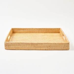 Plateau de présentation en rotin de luxe, plateaux de rangement de qualité supérieure, fabriqués à la main par des artisans. - Product Image 6