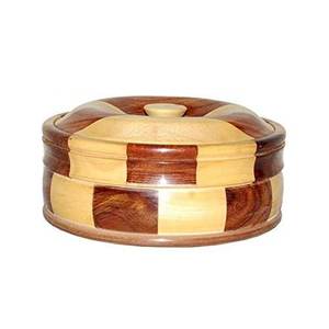 Boîte à chapati en bois, casserole, récipient à fondue avec couvercle en bois, écologique, compatible lave-vaisselle, chauffe-plats, prix de gros, pour cuisine domestique et hôtels - Product Image 2