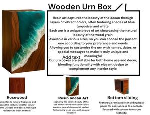 โกศบรรจุอัฐิทำมือจากไม้พะยูงลายคลื่นทะเล ขนาดกลาง 9x5.5 นิ้ว - Product Image 2