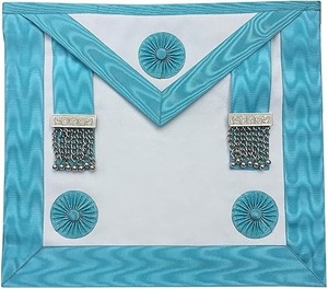 Regalia maçonniques : Tablier de maître maçon (MM), collier d'officier et gants. Type de tissu : Cuir. - Product Image 6