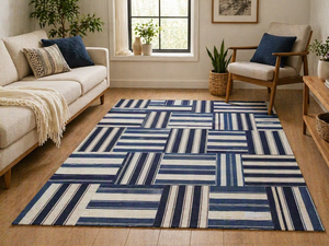 Handwoven Patchwork Kilim <b>Rug</b> Wool Flatweave Reversible Striped Area <b>Rug</b> Modern Living Room Bedroom Floor Carpet PET Friendly - Product Image 5