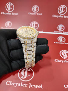 41MM montres de luxe en diamant hommes luxe glacé sur le buste vers le bas montre bijoux avec rond brillant étincelle moissanite dans la marque de mode - Product Image 3