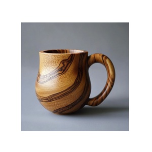 Eco Friendly Wooden Mug Handmade Natural Solid Wood Coffee Cup Rustic Style Drinkware for Home Kitchen - Product Image 3