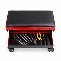 Tabouret roulant de mécanicien 250 lb avec siège rembourré pour garage, plateau à outils et roulettes pivotantes – Siège de réparation automobile GAPSTL002