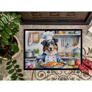 Paillasson de chef berger australien antidérapant lavable à poils bas 24H X 36W intérieur extérieur tapis d'entrée tapis de porte avant - Product Image 3