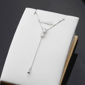 จี้เงินแท้ S925 พร้อมสร้อยแบบกล่อง สร้อยแบบปลอก สร้อยแบบห้อย พร้อมไข่มุก สำหรับงาน DIY  อะไหล่เครื่องประดับกึ่งสำเร็จรูป - Product Image 1