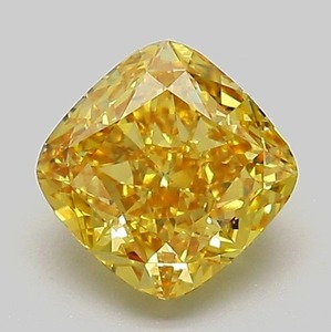 1.33 Carat Fancy Vivid Yellow VVS2 Square <b>Cushion</b> Cut Lab Grown Diamond IGI Certified CVD Loose Stone for <b>Statement</b> Jewelry - Product Image 1