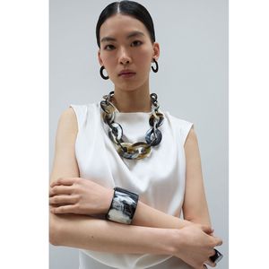 Buffalo Horn Eco-Friendly Handcrafted Wide Diamond Pearl Embellished Bangle - Product Image 1