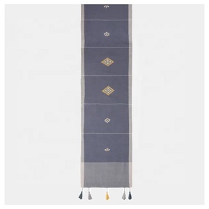 100% Organic Cotton GOTS Certificate Wedding Party Banquet Hotel Outdoor Indoor Home Decorative Light And Dark Grey <b>Table</b> <b>Runner</b> - Product Image 2