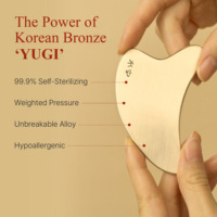 Outil facial Gua Sha en forme de cœur NOBBAN Bangjja Yugi coréen en bronze (alliage 78:22) pour lifting en V, massage du visage, étanche et portable