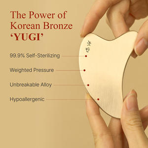 Outil facial Gua Sha en forme de cœur NOBBAN, bronze coréen Bangjja Yugi (alliage 78:22), lifting en V et massage du visage - Product Image 2