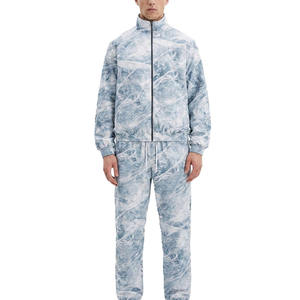Wholesale Price Lightweight Breathable Winter Streetwear Tracksuit Hooded Drawstring <b>Jacket</b> Jogger Set Athletic Sportswear - Product Image 1