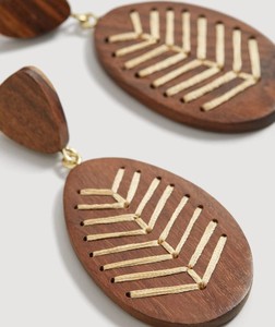 Boucles d'oreilles pendantes artistiques en bois, légères, style bohème, pour usage quotidien et décontracté, bijoux festifs faits à la main pour femmes - Product Image 6
