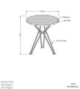 Contemporary <b>Round</b> Outdoor <b>Table</b> With Teak Wood Top And Black Metal Frame Durable Design For <b>Patio</b> Use - Product Image 2