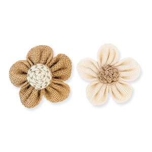 Fiore di Juta ILAN 7,5cm 2 Pezzi Decorativo per Artigianato - Product Image 2