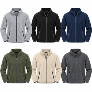 Veste polaire zippée à col montant en tissu chiné avec poches zippées, décontractée, sportive, légère, automne-hiver - Product Image 6