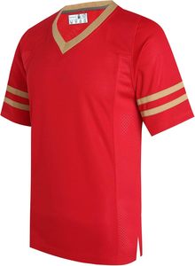Camiseta Deportiva Negra con Cuello en V, Manga Corta, Estampado por Sublimación, con Ribete Dorado, Secado Rápido, 100% Poliéster, Informal, para Verano, ODM - Product Image 4