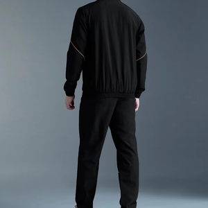 Conjunto Deportivo de Invierno Personalizado para Hombre, Transpirable, de Tejido de Rizo, con Cierre de Cremallera, Bordado con Patrón Floral, Estilo Clásico, Corte Holgado - Product Image 2