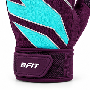 Gants de sport BFIT à doigts entiers, violet turquoise, antidérapants, respirants, avec sangle de poignet réglable, unisexe - Product Image 4
