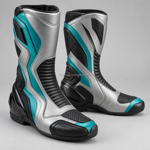 Bottes de moto longues imperméables, chaussures de moto avec embout renforcé, chaussures de tourisme protectrices, bottes de moto longues - Product Image 3
