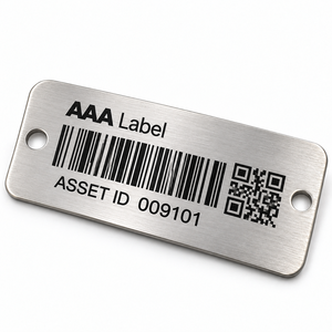 Étiquettes métalliques personnalisées avec code QR, en aluminium anodisé, numéros de série, codes-barres, étiquettes d'identification des actifs pour le suivi des équipements - Product Image 2