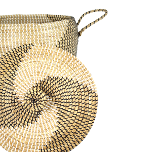<b>Large</b> Handwoven Seagrass Laundry Basket with Lid Accent, High-Quality Vietnam Craftsmanship Wholesale Storage <b>Bin</b> - Product Image 3