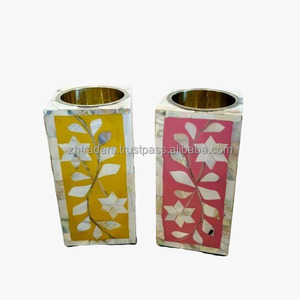 Quemador de incienso árabe pulido Bakhoor Mubkhara epoxi de madera con incrustaciones de concha de fregona de lujo para fragancia del hogar y decoración de Ramadán - Product Image 5