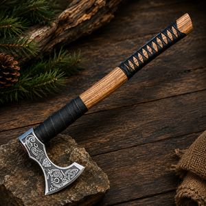 Norse Viking Axe <b>Hand</b>-Forged Bearded Hatchet Tomahawk ODM Customizable DIY Camping Survival Woodcutting <b>Tool</b> Unique Gift - Product Image 2
