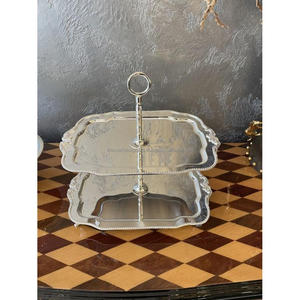Bandejas de postre grandes decorativas para mesa, acabado en plata, soporte para pasteles, magdalenas, postres, pasteles, plato, soporte para pasteles de TCD - Product Image 5
