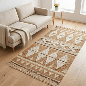 Alfombras Bohemias Sostenibles con Patrón Tejido y Alfombra Decorativa Bohemia Suave Hecha a Mano para Exteriores, Alfombra con Acentos Indios para Dormitorio - Product Image 3