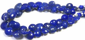 Perles de pierres précieuses facettées en Lapis Lazuli 6-11 mm, bleu naturel, percées sur le côté, brin de 8 pouces, forme cœur, qualité supérieure GemsValley - Product Image 3
