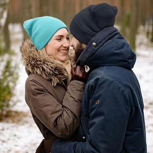 Turquoise Solid Color Beanie Hat Unisex Adult Casual <b>Winter</b> <b>Cap</b> 56-58CM Acrylic Material Computer Knitted - Product Image 2