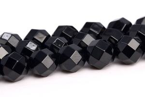 Cuentas de Ágata Negra, Piedras Preciosas Naturales Genuinas, Cuentas Sueltas Facetadas Redondas y Cuadradas, Hilo Completo de 15 Pulgadas, Lote al por Mayor - Product Image 4