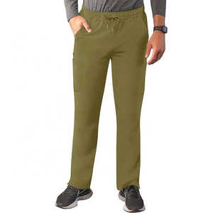 Pinco Sports - Pantalones cargo médicos transpirables de tela tejida con cordón elástico, verde oscuro, para detección de agujas - Product Image 3