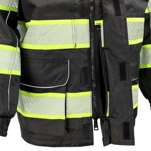 High Visibility Fluorescent Reflective Breathable Windproof Nylon <b>Waterproof</b> Quick Dry <b>Work</b> Jacket Safety Coat Hood for Road - Product Image 2