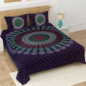 Pure Cotton Customizable Bedsheets Indian Handmade New Arrival Direct Factory Handmade Modern Hand Block Printed <b>Bedspread</b> <b>Set</b> - Product Image 2