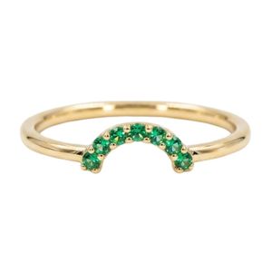 Gold Plated 925 <b>Silver</b> Band <b>Ring</b> with 7 Topaz Channel Setting Classic Semi <b>Eternity</b> Design Unisex/Women's - Product Image 2