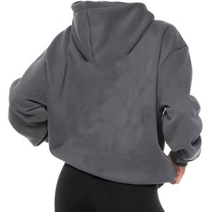 Sudadera con Capucha Extra Grande de Invierno para Hombre, de Alta Calidad, 100% Algodón, Felpa Gruesa, con Logotipo Personalizado Bordado, Sin Cordones - Product Image 4