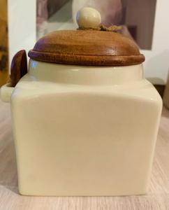 Pot de rangement à café de style vintage avec couvercle en bois, joint hermétique, design d'étiquette de cuisine audacieux, organisateur élégant pour comptoir - Product Image 2