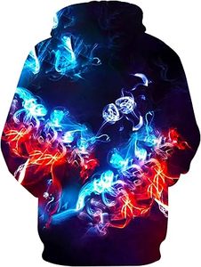 เสื้อฮู้ดผู้ชาย 202 6 ลายพิมพ์เปลวไฟนีออน ทรงปกติ สวมใส่สบาย ฤดูใบไม้ร่วง ผลิตจากโพลีเอสเตอร์ถัก ระบายอากาศได้ดี พิมพ์ลายแบบซับลิเมชั่น - Product Image 5