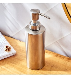 Distributeur de savon mural en acier inoxydable de qualité supérieure, support moderne en métal pour savon liquide pour les mains - Product Image 1