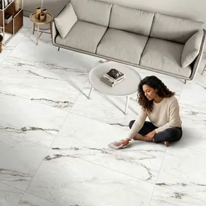 Carrelage mural en porcelaine mate sculptée de luxe moderne 600x1200 pour intérieur d'entreprise, hall d'hôtel haut de gamme, villa, salle de bain, mur d'accentuation - Product Image 2