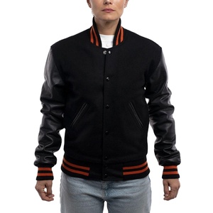 แจ็กเก็ตเบสบอลสำหรับผู้หญิงเสื้อแจ็กเก็ตแขนยาวเสื้อแจ็คเก็ตขนแกะและโพลีเอสเตอร์คุณภาพสูง - Product Image 1