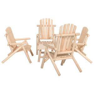 Ensemble de salon de jardin en bois d'épicéa massif, durable et de taille moyenne, canapés de jardin en bois naturel - Product Image 1