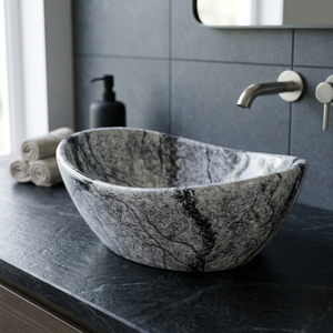 Vasque de salle de bain moderne ovale et rectangulaire en céramique, lavabo de luxe pour la décoration de la salle de bain - Product Image 2