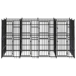 กรงสุนัขขนาดใหญ่ ทนทาน สำหรับใช้งานกลางแจ้ง ผลิตจากเหล็กเคลือบผงสีดำ - Product Image 3