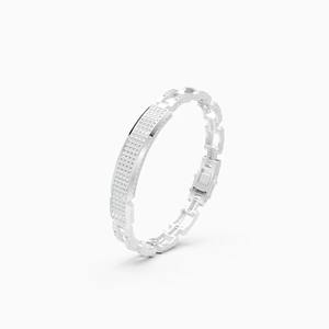A Bold 3.096 Ct Lab Grown Diamond Fancy Bracelet For Men In 9K Yellow White And Rose <b>Gold</b> - Product Image 2
