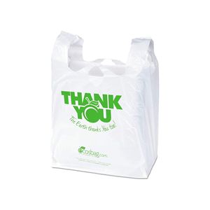 Sacchetti di plastica per riporto Ultra-sottili per 1000 prestampati 11.5X6.5X21 pollici t-shirt sacchetti 0.65 Mil per lo Shopping in un ristorante - Product Image 1
